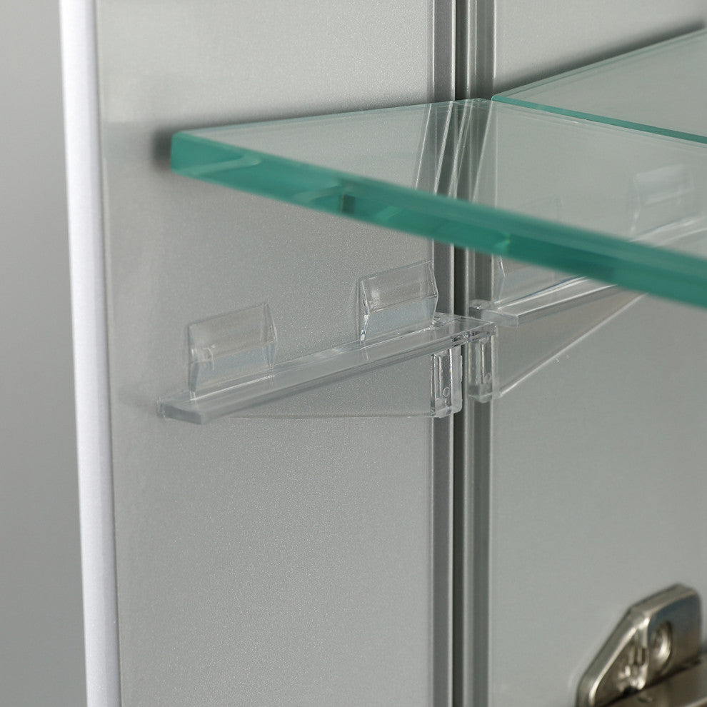 Aluminum Bathroom Medicine Cabinet, Recess Or Surface Mount, 16"œx20"