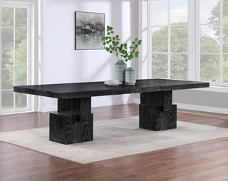 Anzio Oak Veneer Dining Table, Black