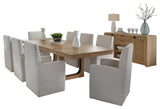 Parker House Escape Dining Rectangular Table With console and 8 caster chairs