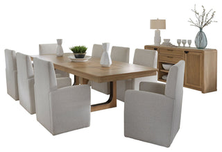 Parker House Escape Dining Rectangular Table With console and 8 caster chairs