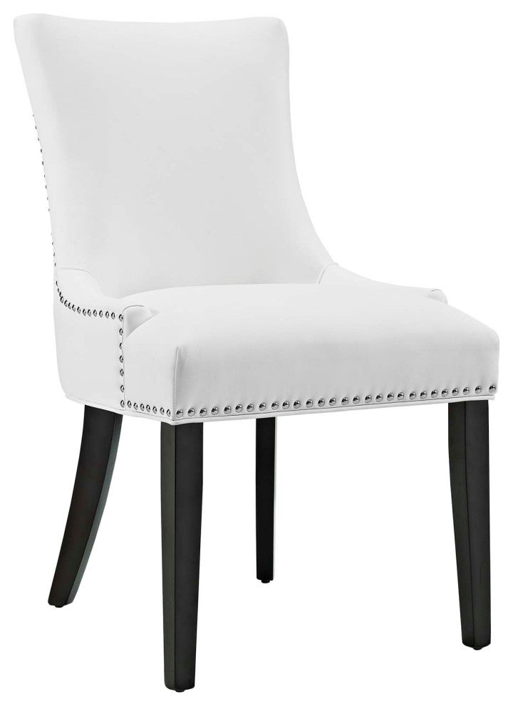 Marquis Dining Chair Faux Leather Set of 2, White