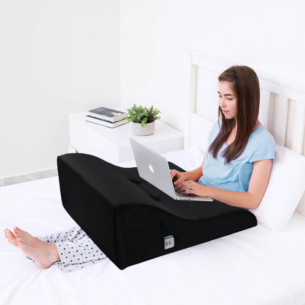 Reading Pillow Bed Foam Wedge Adult for Back Support, Black, 24x9x21