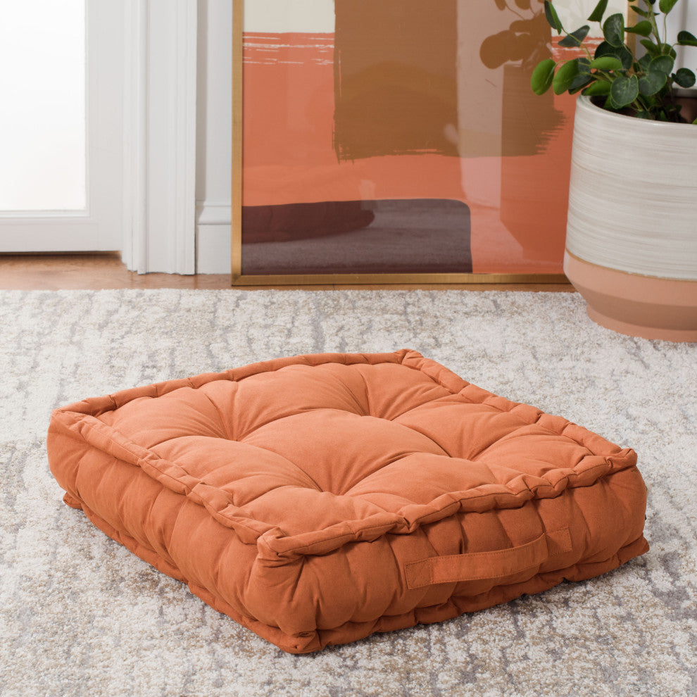 Safavieh Gardenia Floor Pillow, Rust, 18"x18"