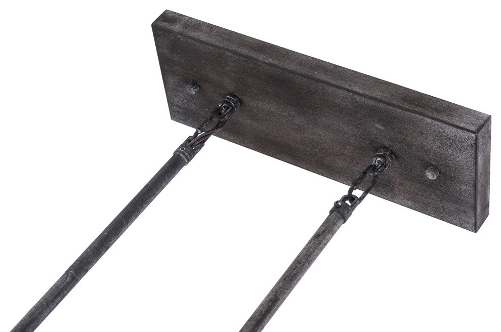 Coastal 5-Light Distressed Wood Chandelier Kitchen Island Pendant Light, Distressed