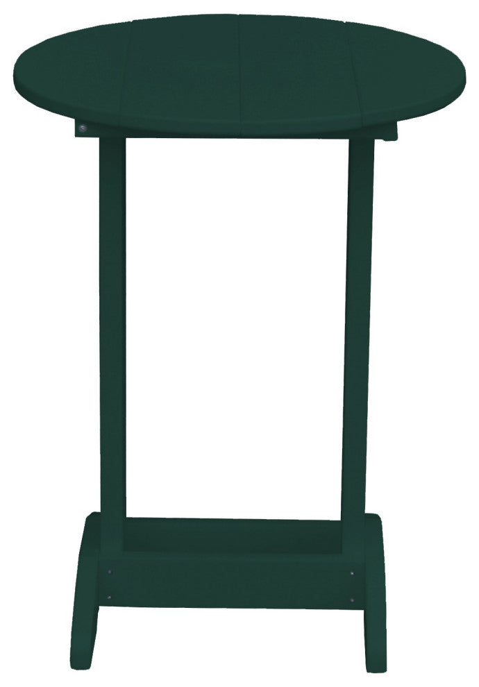 Poly Lumber Balcony Side Table, Turf Green, Round