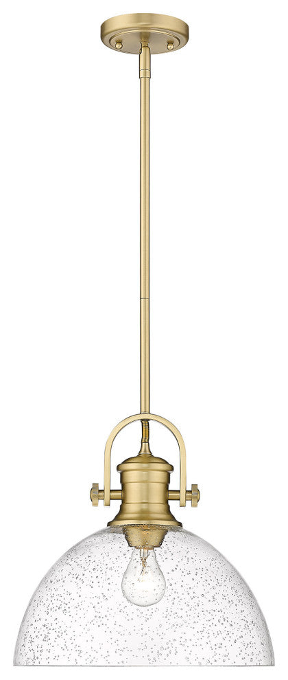 Golden Lighting 3118-L SD Hines 1 Light 13-1/2"W Pendant - Brushed Champagne