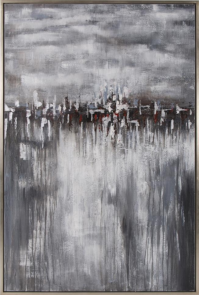 Silver Moonlight Cityscape Wall Art