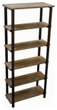 Pomona 70"H 5-Shelf Metal and Solid Wood Bookcase