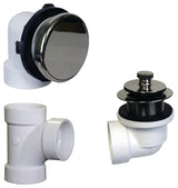 Illusionary Overflow, Sch. 40 PVC Plumbers Pack With Lift & Turn Bath Drain