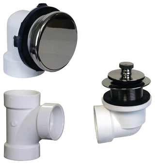 Illusionary Overflow, Sch. 40 PVC Plumbers Pack With Lift & Turn Bath Drain