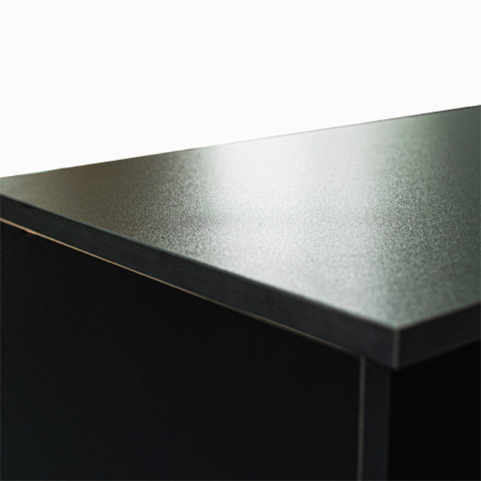 High Gloss Doors Modern TV Stand with LEDs Black MDF TV Cabinet