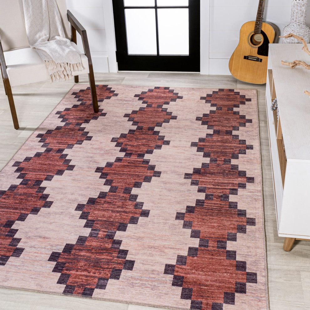 Timantii Modern Trellis Kilim Area Rug, 3x5
