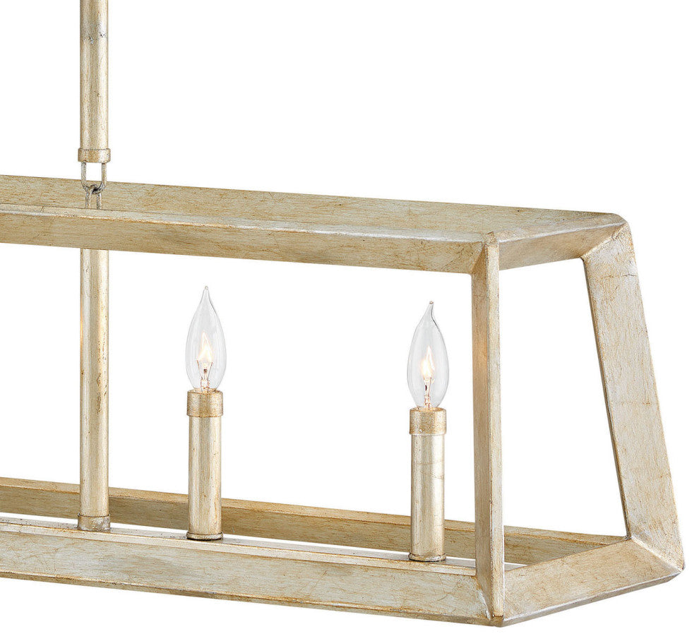Hinkley Tinsley Five Light Linear, Silver Leaf