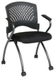 Set of 2 Deluxe Black Folding Chair with Ventilated Plastic Wrap Around Back