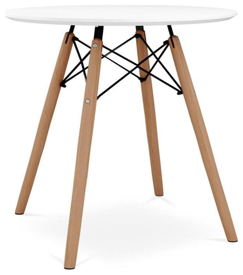 Aron Living 23" Mid-Century Wood Kids Playroom Table in White