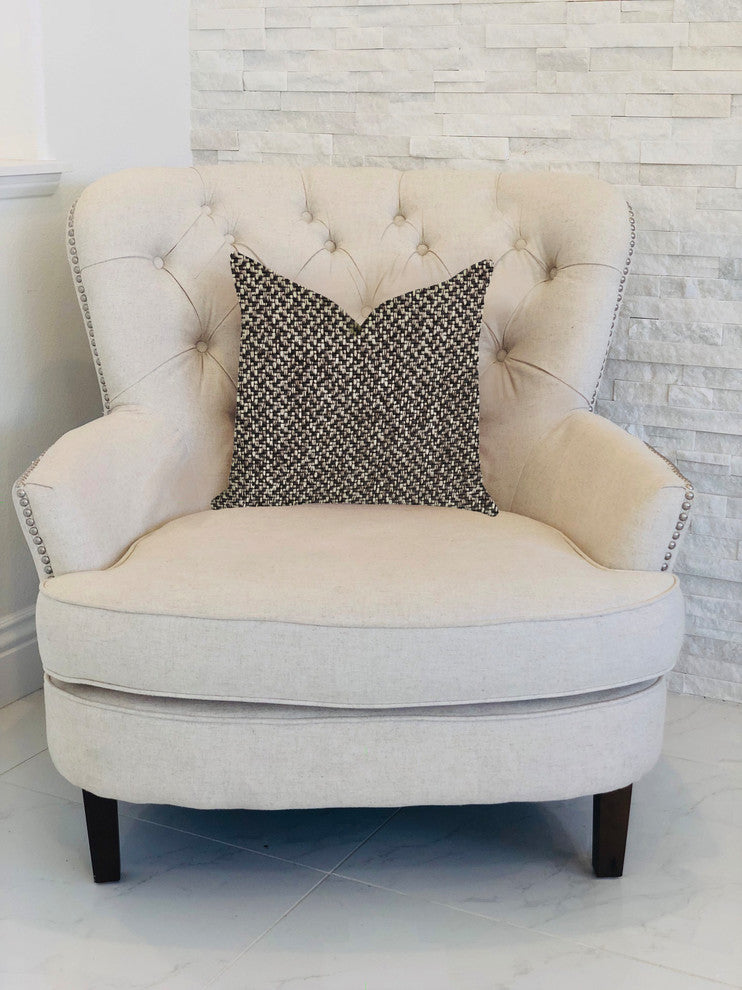 Salt and Pepper Luxury Throw Pillow in Gray and Black Tones, 20"x36" King