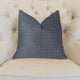 Blackwell Blue and Beige Luxury Throw Pillow, 22"x22"