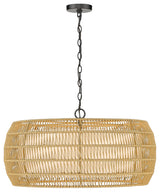 Golden Lighting 6805-6 Everly 6 Light 27"W Drum Chandelier - Matte Black /