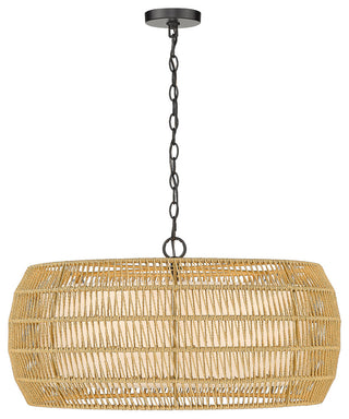 Golden Lighting 6805-6 Everly 6 Light 27"W Drum Chandelier - Matte Black /