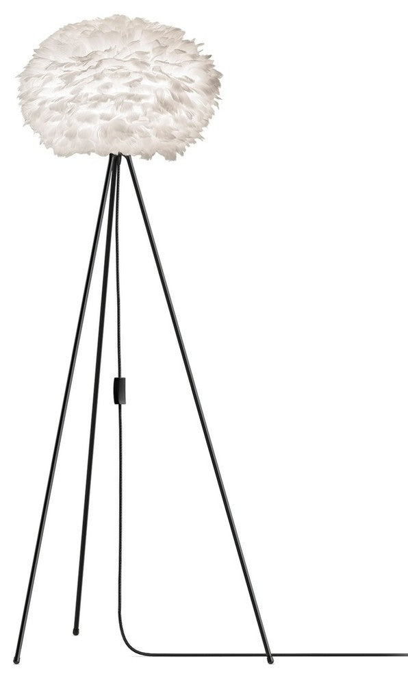 Eos Medium Tripod Floor Lamp, Black/White