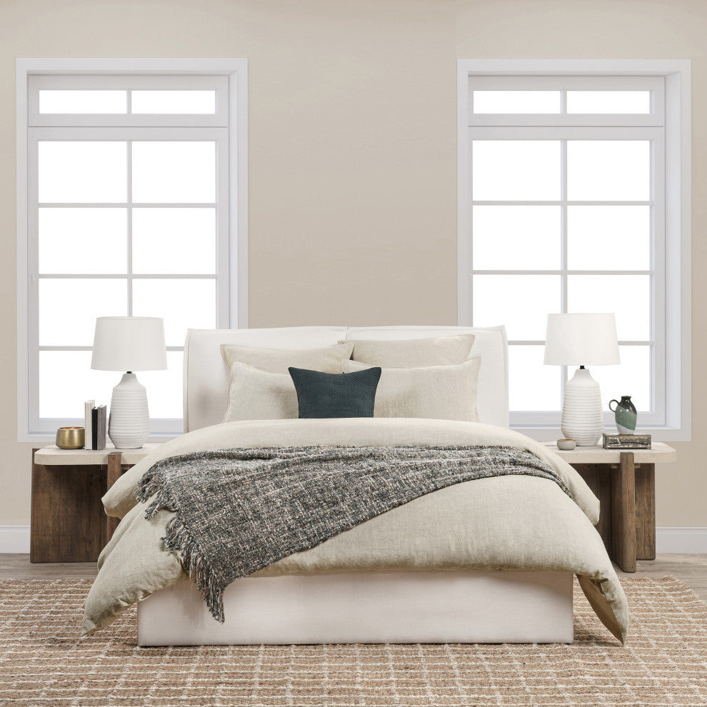 Talia Cotton Linen Blend Duvet, Natural, Queen