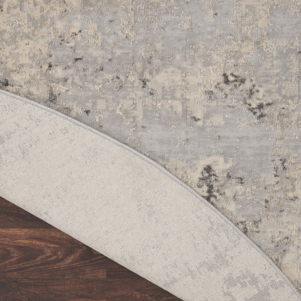 Nourison Rustic Textures 7'10" Round Grey/Beige Modern Indoor Area Rug