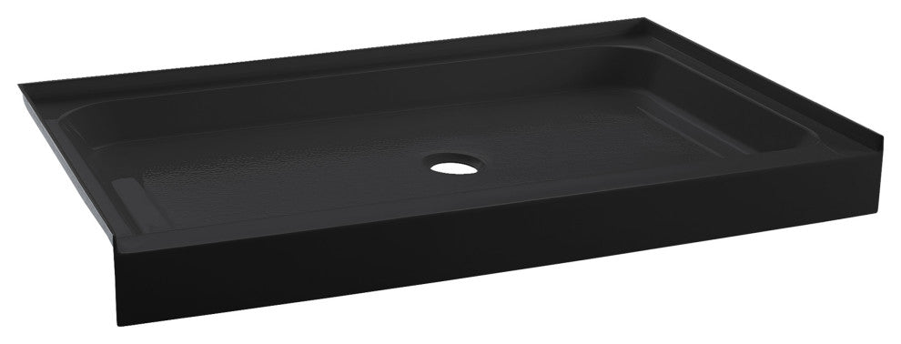 Voltaire 48"x36" Acrylic Black, Single-Threshold, Center Drain, Shower Base