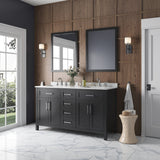 Tahoe Double Vanity Set With Mirrors, 60", Espresso With Cultured Marble Top