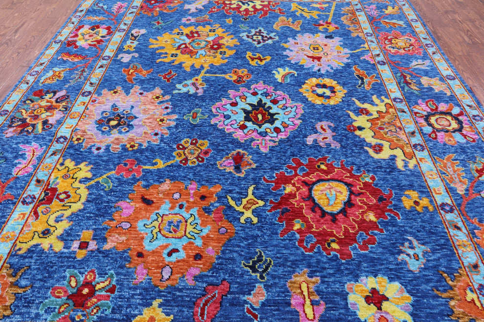 Hand-Knotted Turkish Oushak Wool Rug 9' 2" X 12' 2" - Q14795