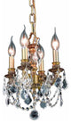 Elegant Lillie Pendant, French Gold Finish With Royal Cut Crystal