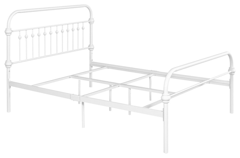 Twin/Full/Queen Wood Frame Platform Bed with Center Support Legs, White, Full