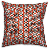 Boho Polka Dots, Red Throw Pillow Cover, 16"x16"