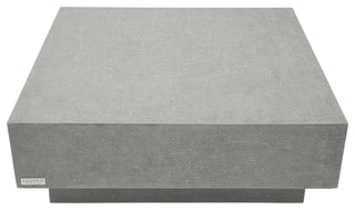 Tevere 40" Square Concrete Coffee Table, Space Grey