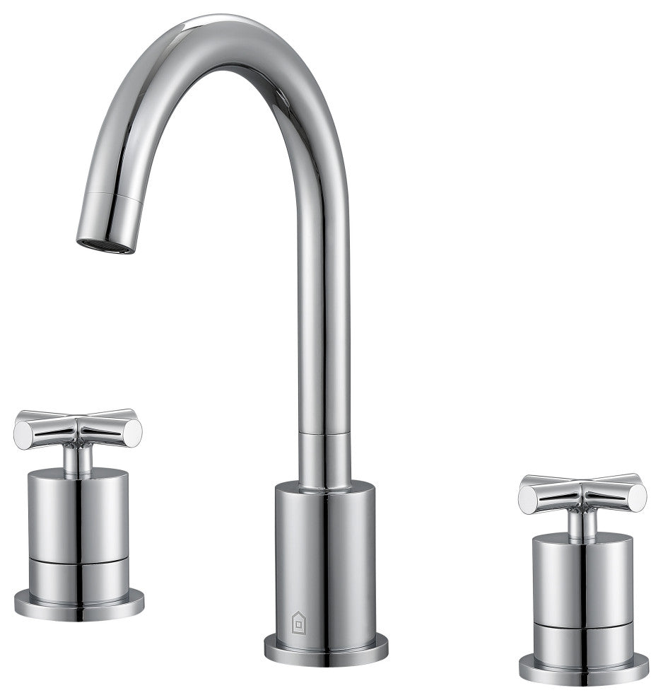 Ava Widespread Cross Handle Bathroom Faucet, Chrome