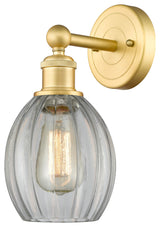 Edison Eaton 1-Light 6" Sconce, Satin Gold Finish, Clear Shade