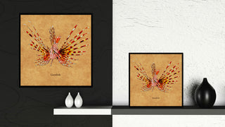 Lionfish Animal Brown Canvas Print, Custom Picture Frame, 30"x30"
