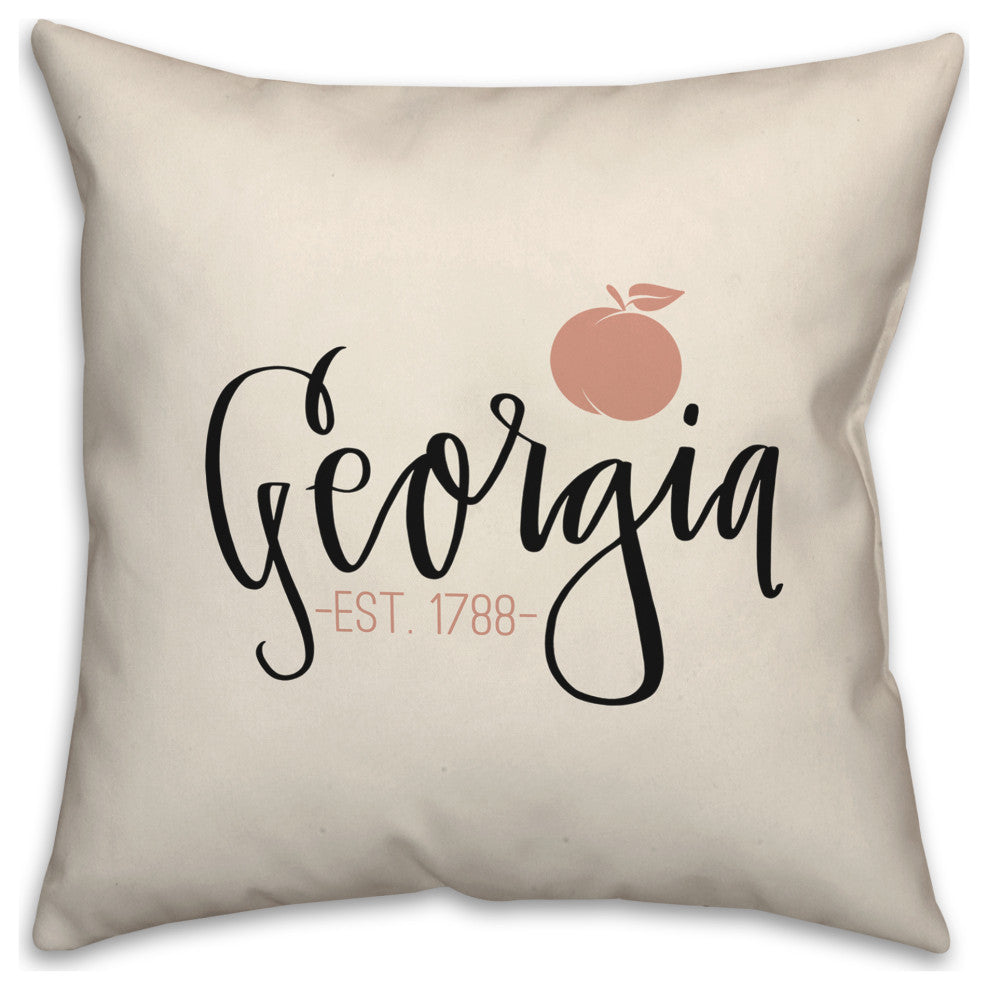 Georgia Peach Pillow 18x18 Spun Poly Pillow