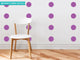 Polka Dot Fabric Wall Decals, Set of 48, 4" Polka Dots, Purple