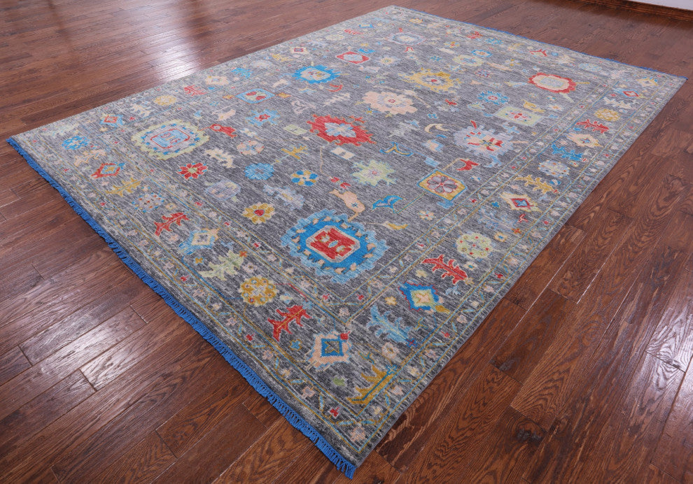 Turkish Oushak Hand Knotted Wool Rug 8' 11" X 11' 11" - Q15738