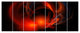 Red Galactic Nebula on Black, Abstract Wall Art Canvas, 83"x32", 7 Panels