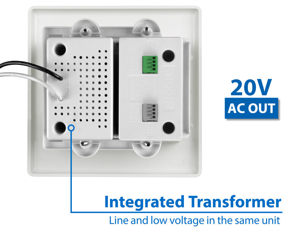 PrimeChime Plus 2 - Video Compatible Doorbell Chime Kit, White, Stucco Button