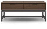 Banting Solid Hardwood Lift Top Coffee Table, Walnut Brown