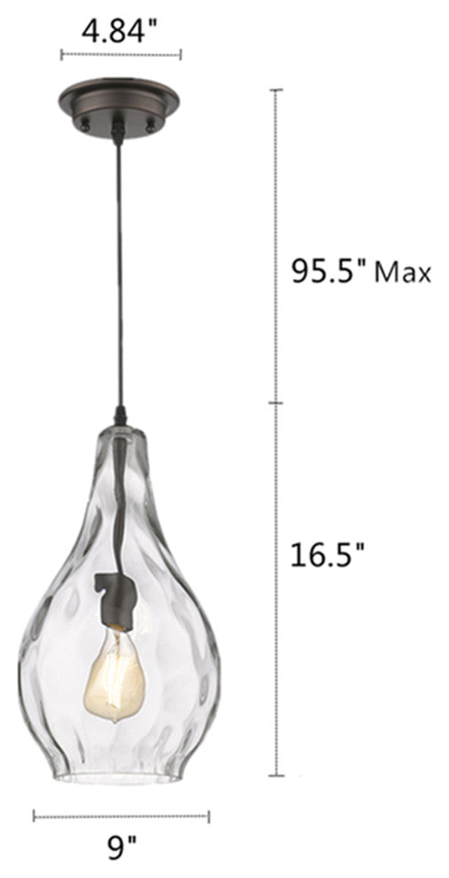Brooklynn 1-Light Rubbed Bronze Ceiling Mini Pendant 9"