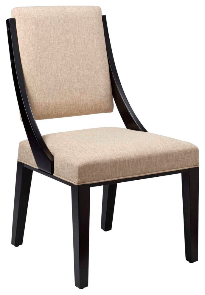 Side Dining Chair, Set of 2, Beige, Fabric