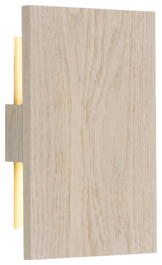Tersus LED Sconce White Washed Oak Brushed Brass 3500 K