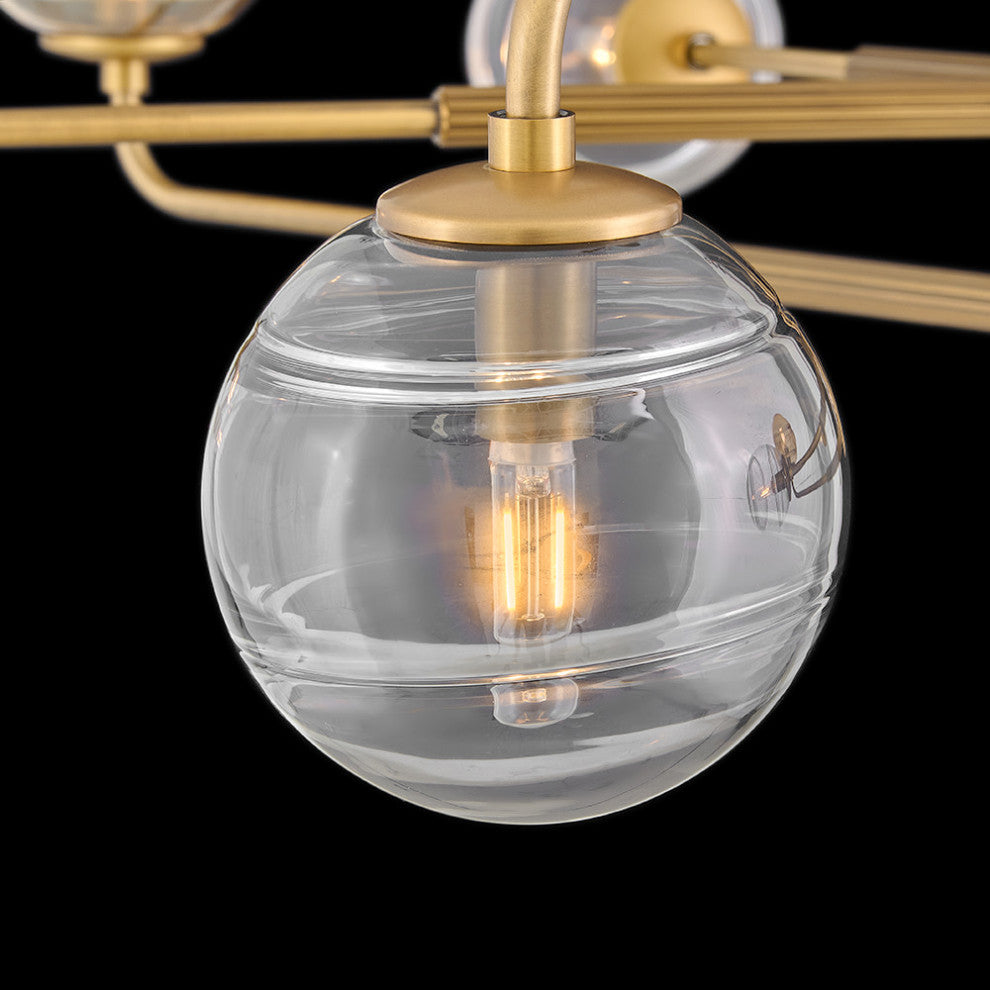Fredrick Ramond Oberon Large Adjustable Single Tier Chandelier, Heritage Brass