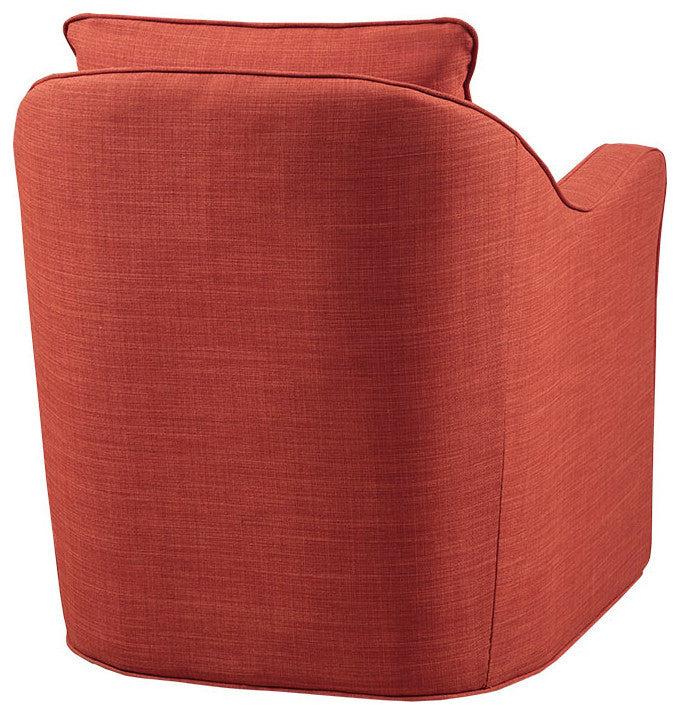 Madison Park Brianne Wide Seat Lounge Swivel Arm Chair, Orange