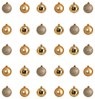 Holiday Xmas 30 Count 2.5" Shatterproof Ornament Set With Re-Useable Container