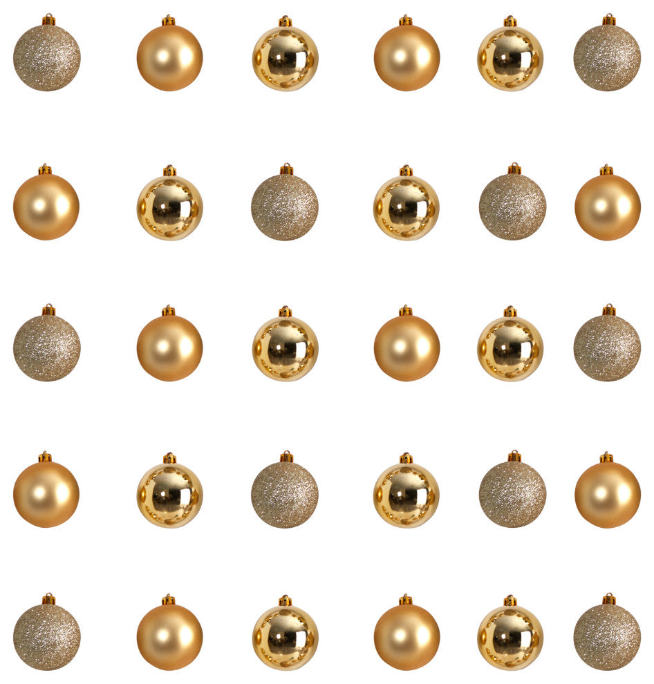 Holiday Xmas 30 Count 2.5" Shatterproof Ornament Set With Re-Useable Container