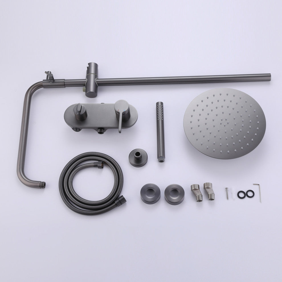 Luxury 3-Function Complete Shower System With Tub Faucet And Rough-In Valve, Gre